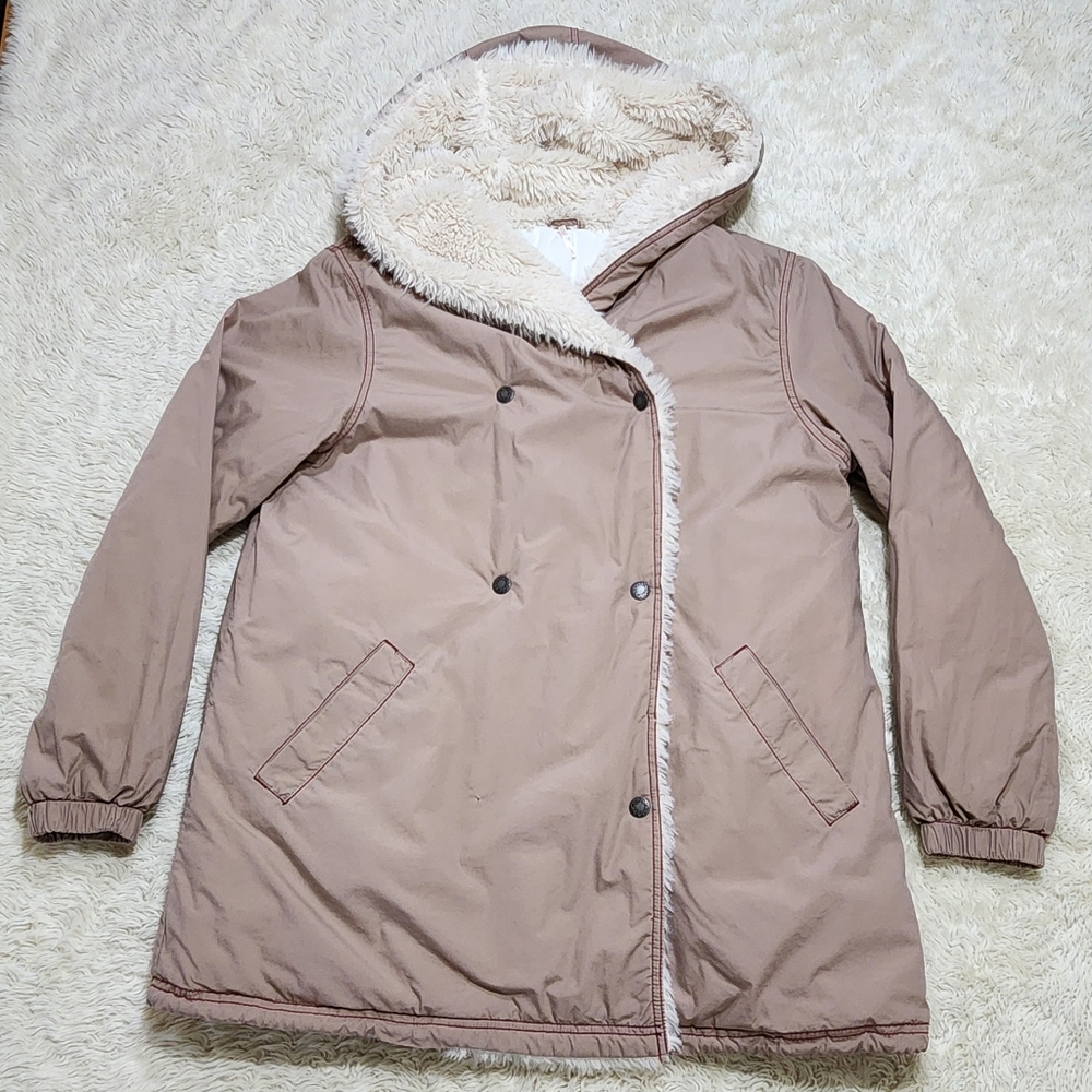 FREE PEOPLE Open Range Jacket Dusty Rose Taupe Sz Small Good Condition With FLAW - Picture 3 of 14